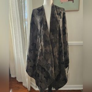 NWT Dont Aak Why Camo Fringe Shawl Wrap